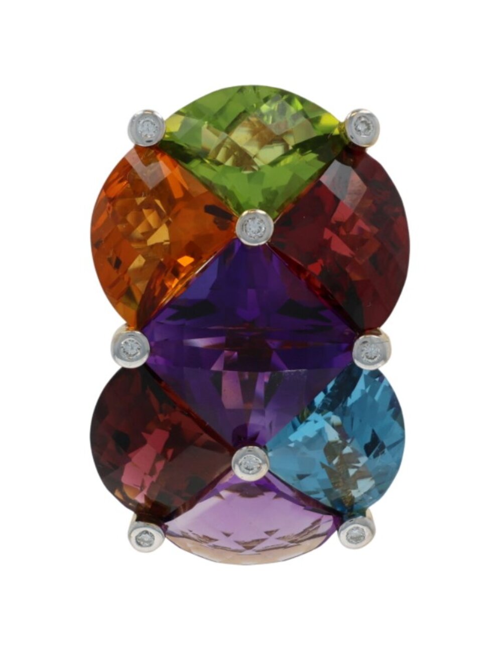 Bellarri Amethyst Citrine Enhancer Pendant Yellow Gold 18k 13.09ctw Quilted